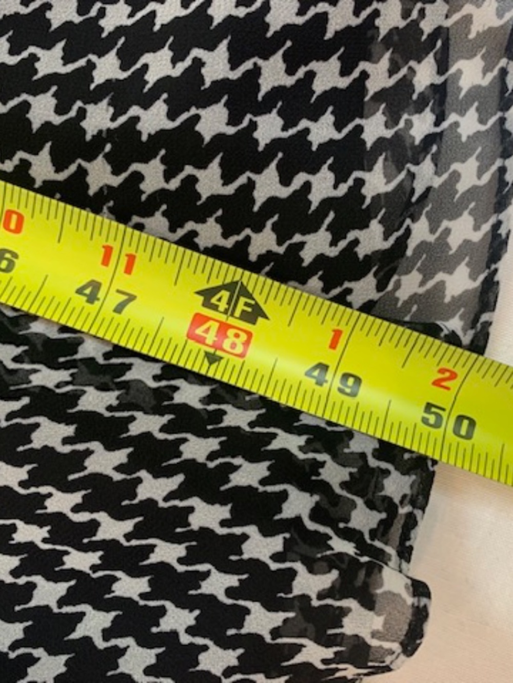 Kate Spade Elegant Chiffon Dress Houndstooth Black & White Women's Size 4 - Picture 8 of 14
